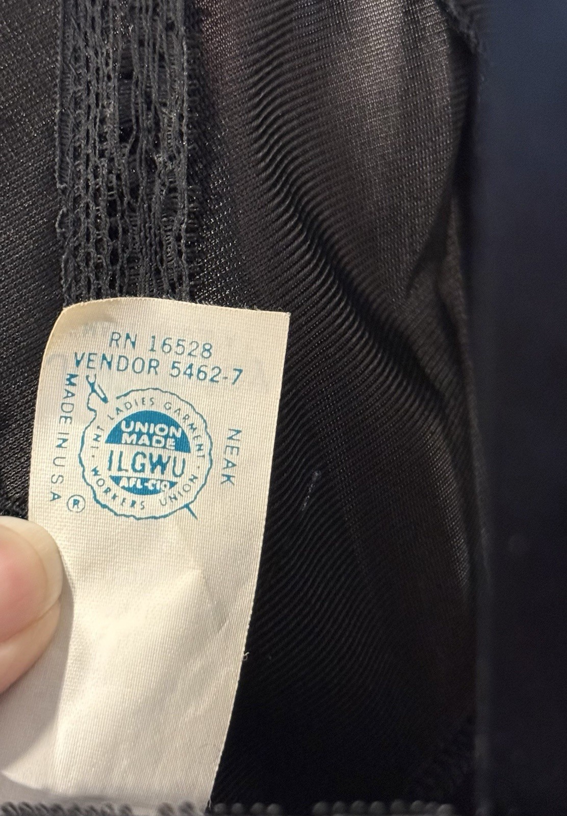 Vintage 70s 80s Adonna JCPenney Black Antron Nylon Slip Lace Trim 36 Union Made
