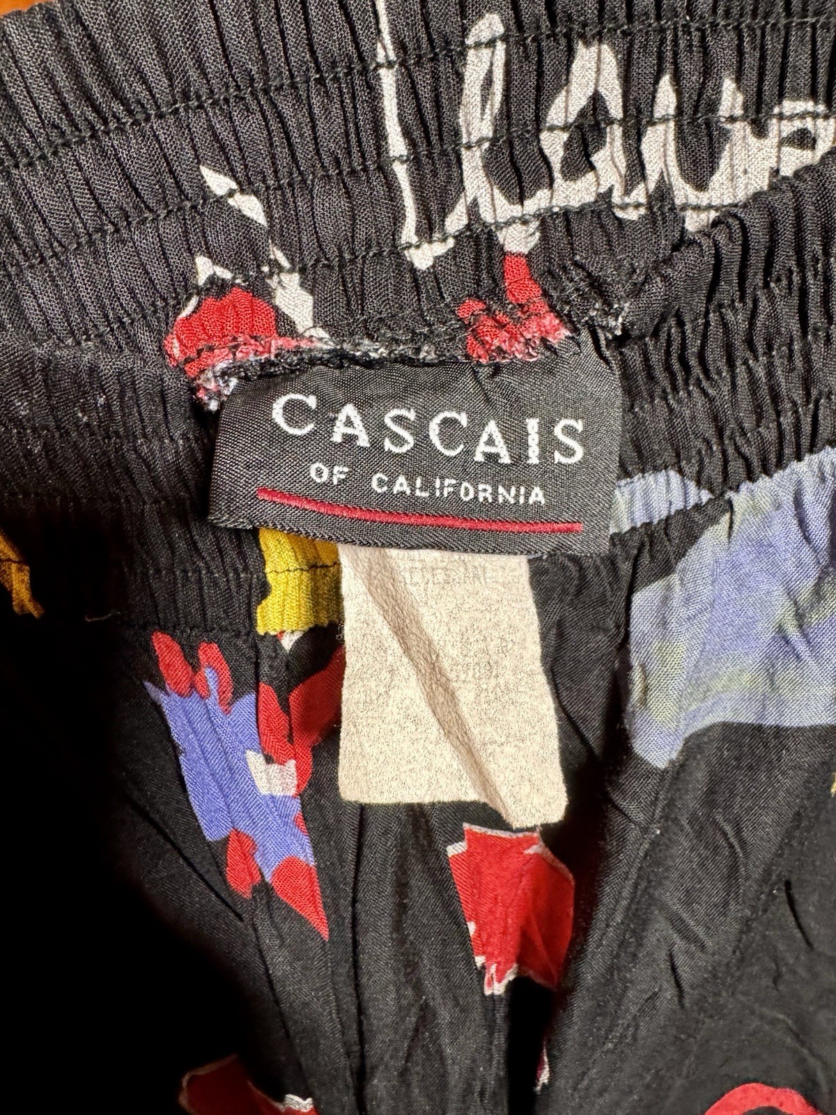 Vintage Cascais California Rayon Culotte Shorts Floral Abstract Pockets M