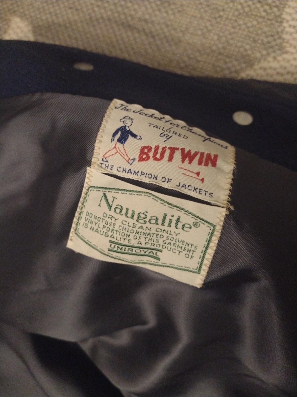 Vintage 1970’s Butwin Letterman Varsity Jacket Blue & White Size 12