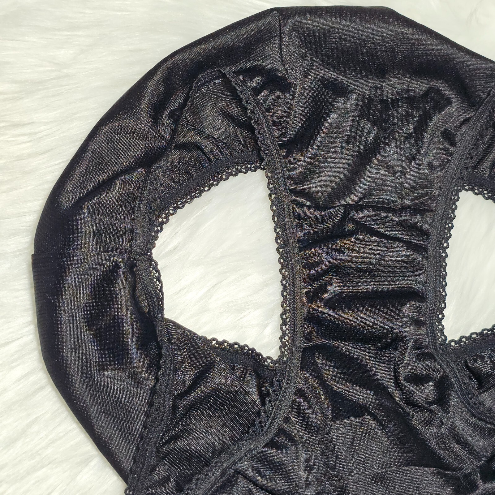 Vintage 100% Nylon Panty Silky Black Sissy Sheer Brief Size 6-7 Hip 35-39″