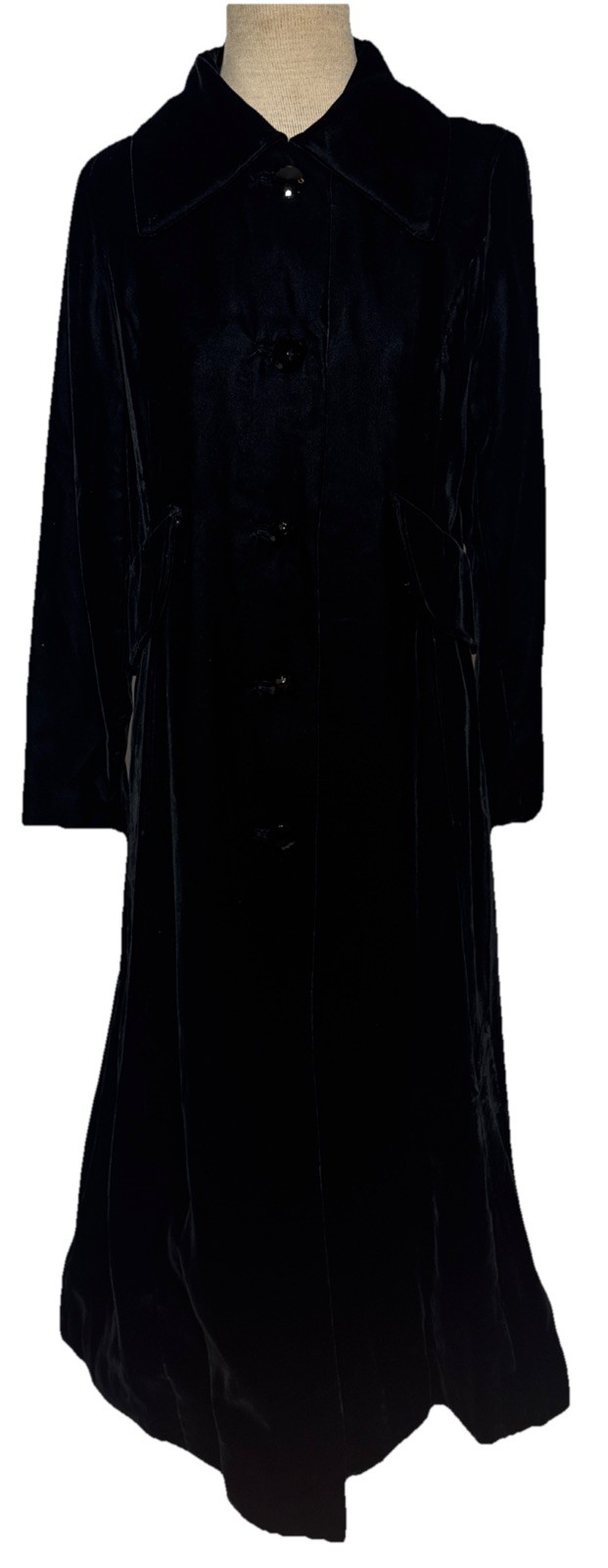Candi Wrap Size 14 Vintage Velvet Maxi Opera Goth Witch Union Made 70’s Coat Art