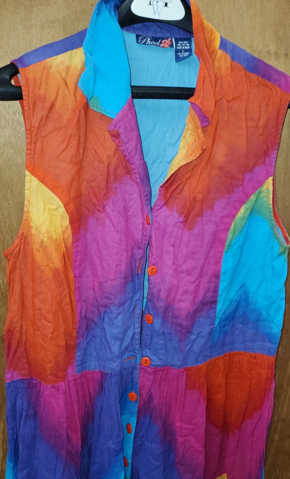 Vintage Phool Maxi Dress Large 16 Rainbow 90s Y2K Boho Hippie Festival Unique