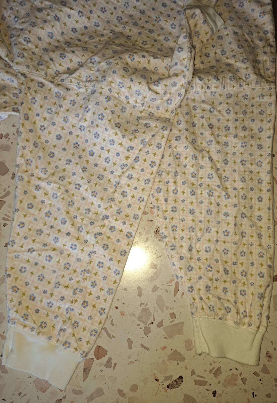 Vtg Simply Basic Nightgown Medium 100% Cotton Flannelette 80s Pink Blue Floral