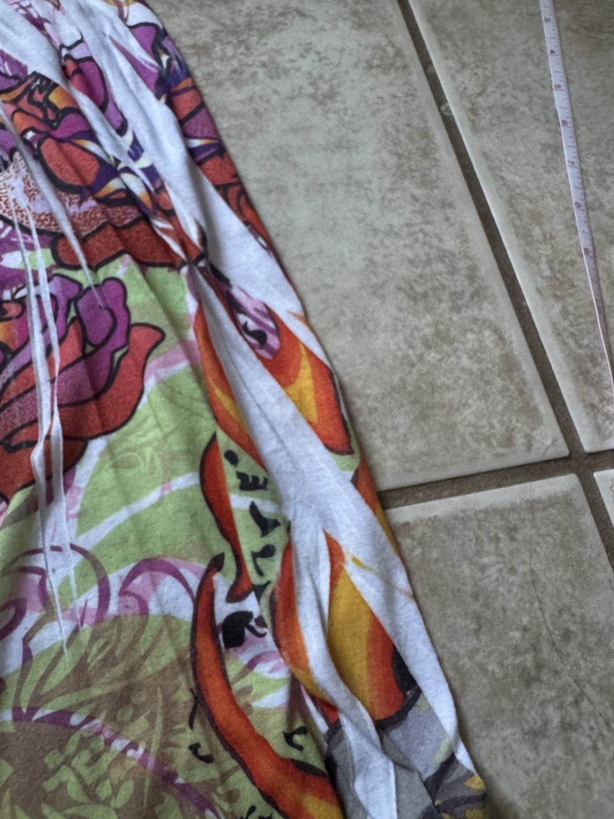 VTG CyberY2k Trashy Gyaru Ed Hardy Tattoo Graphic Heart Art Print Dress Small