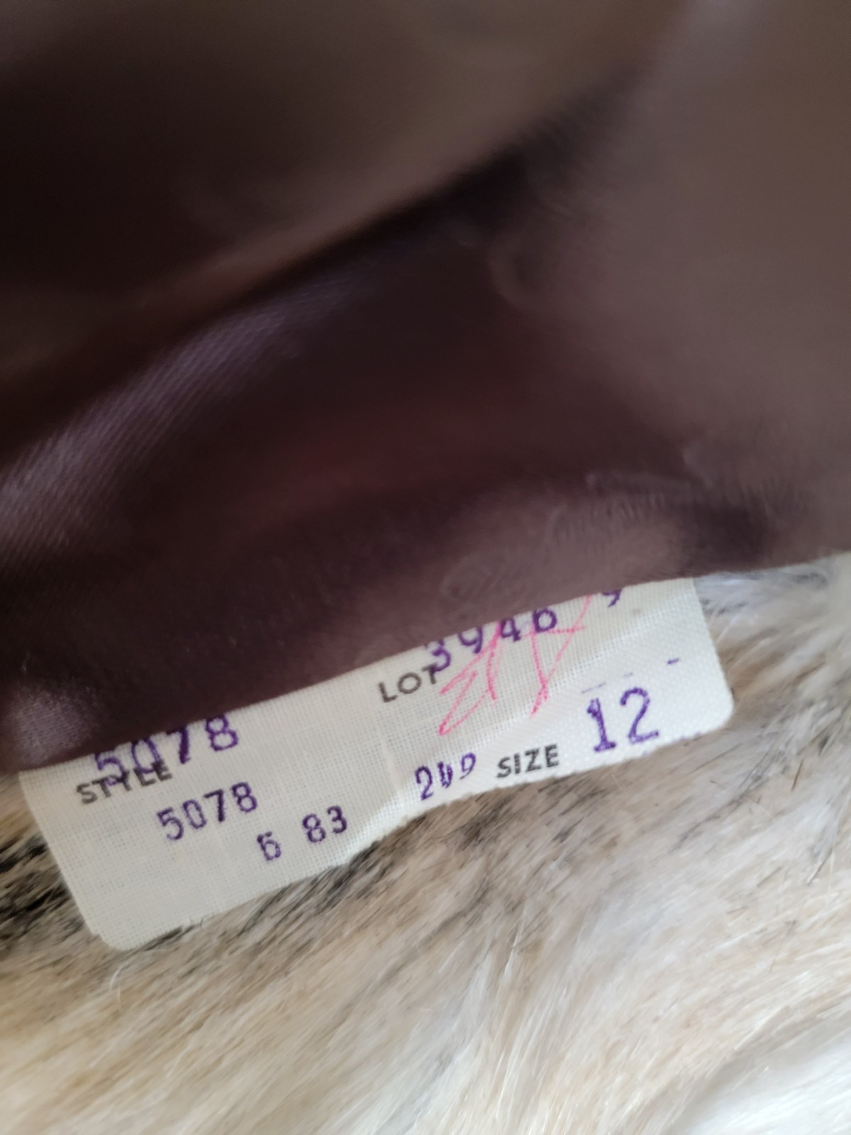 Sportowne Fur Coat Brown White Size 12 Vintage 1980s Original