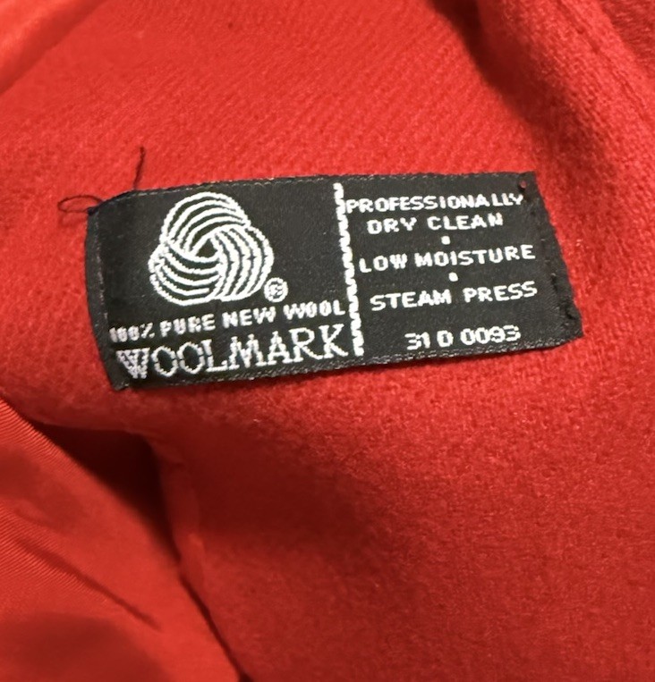 Vintage 90s Savannah Red 100% Pure New Wool Blazer 3 Button Size M/L