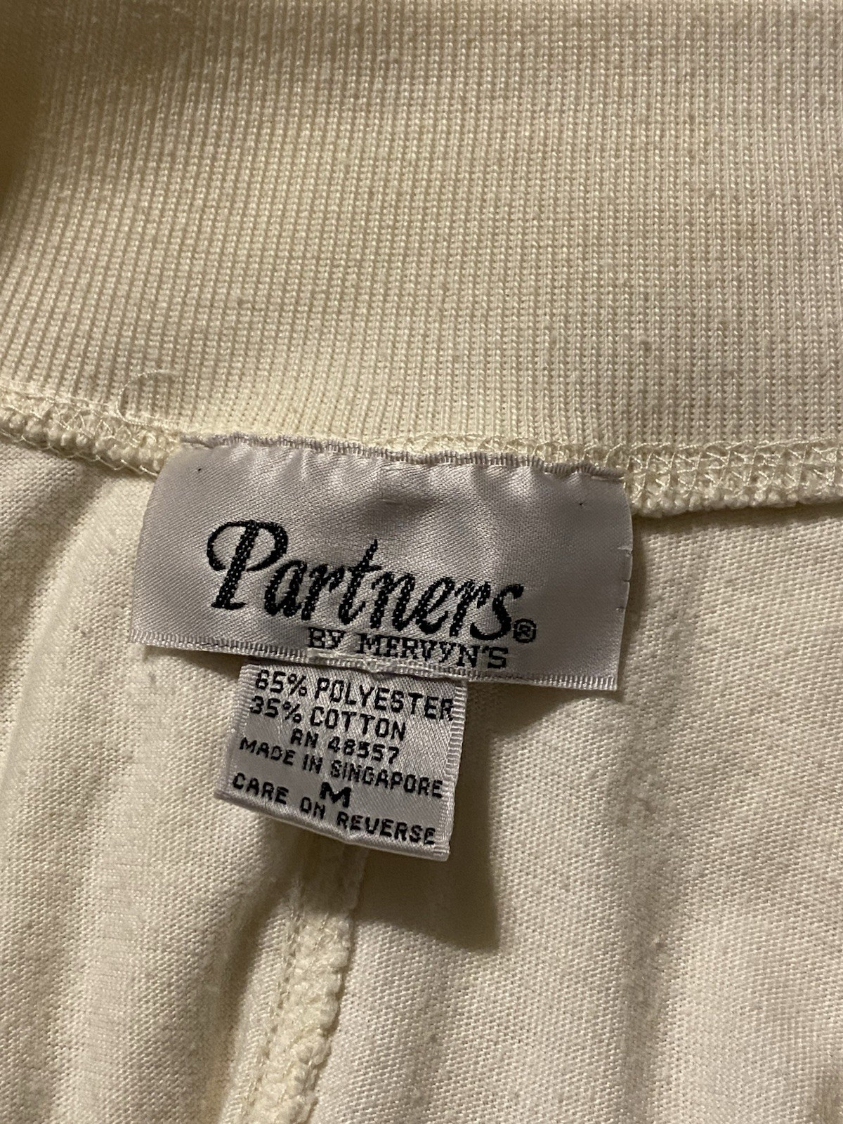 VTG 90s Mervyns Partners Women’s Shirt Sz M Cream White Boxy Buttons Batwing