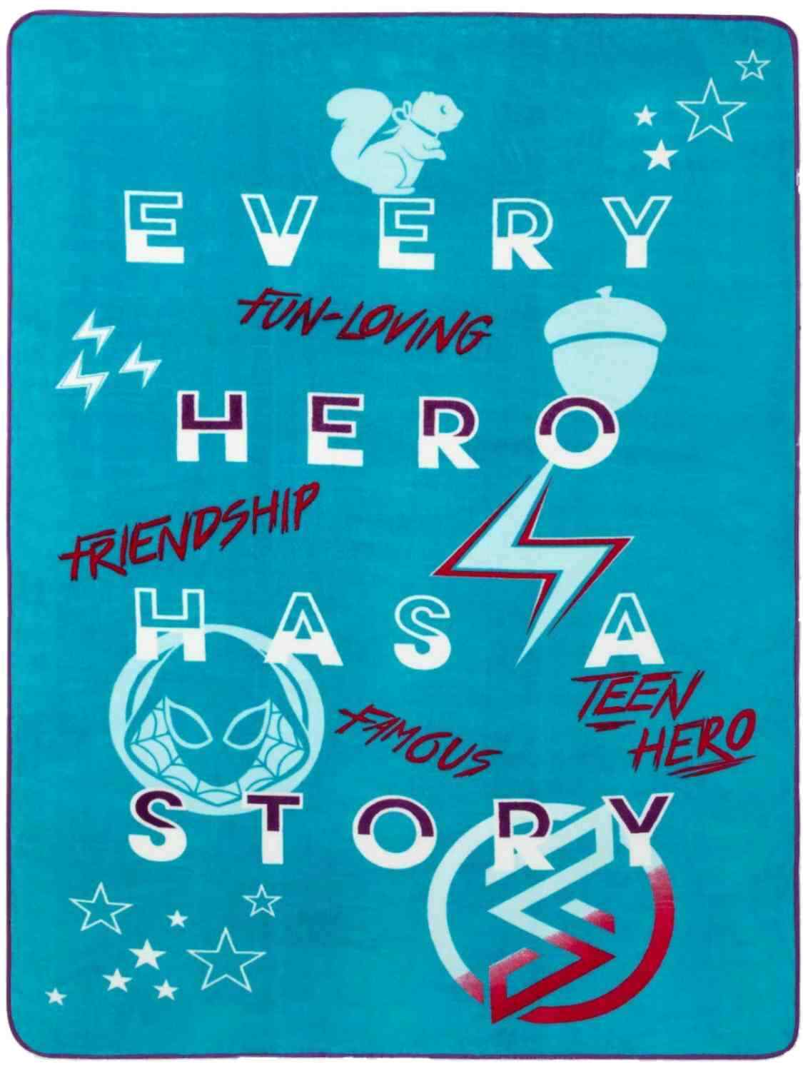 Marvel Rising Secret Warriors Plush Twin Bed or Toddler Blanket, Hero 62″x90″