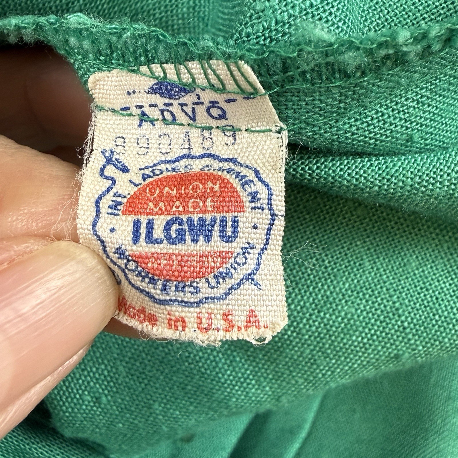 VTG 70s Schrader Sport Green Shirtwaist Dress ILGWU Union Made Pleated Sz 12