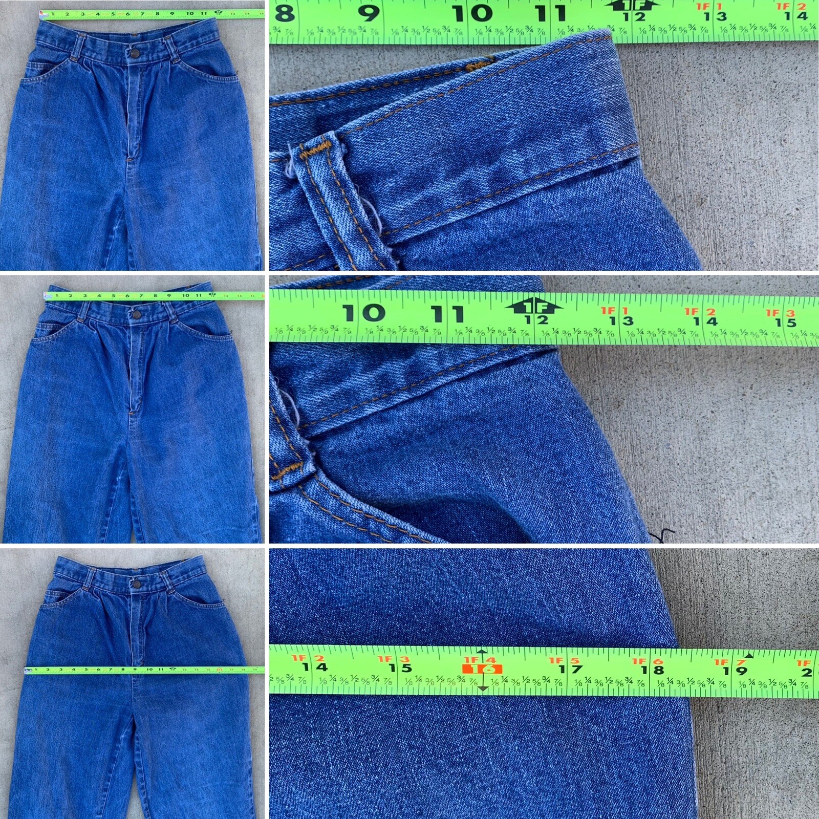 Vintage Stuffed Jeans High Waist Talon 42 Zipper 9 25 1/2” Waist