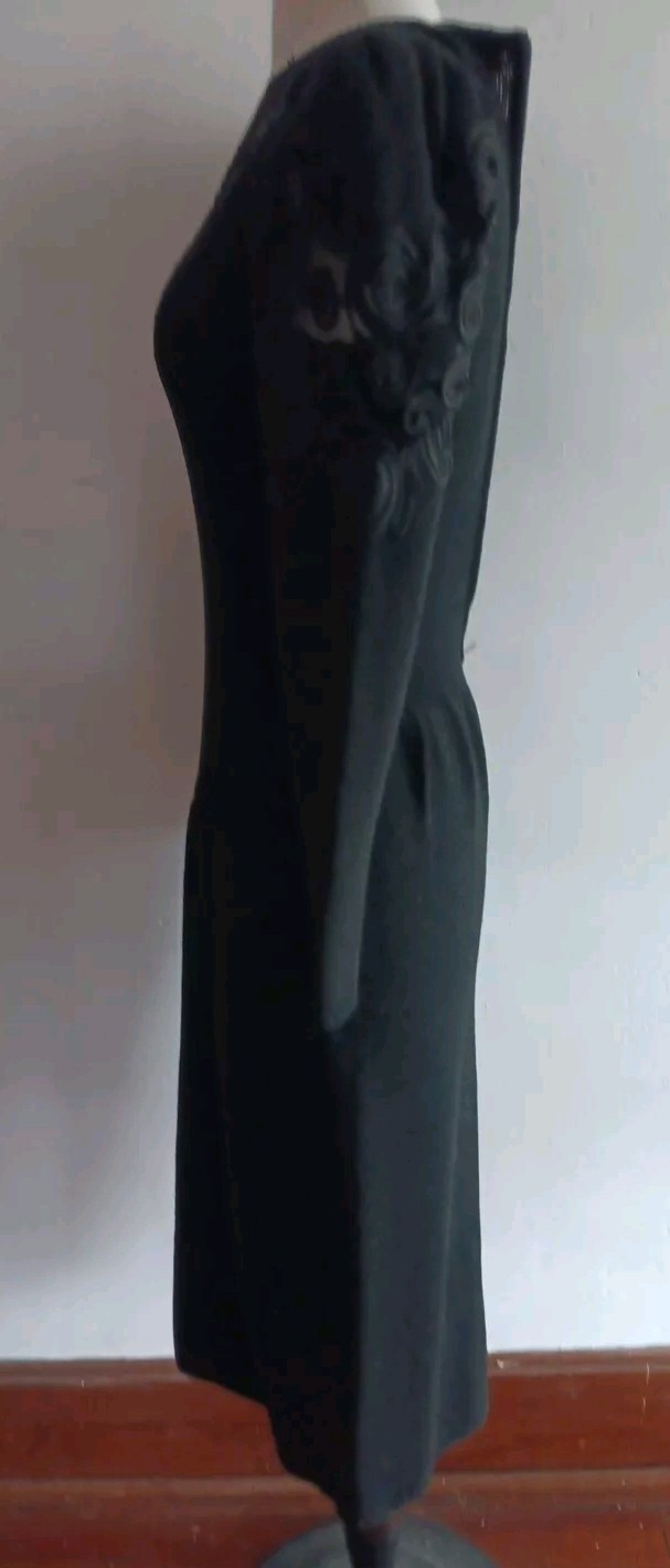 Pat Sandler For Wellmore Dress Saks Fifth Ave Black Zip Sz 4 Women’s Gorgeous