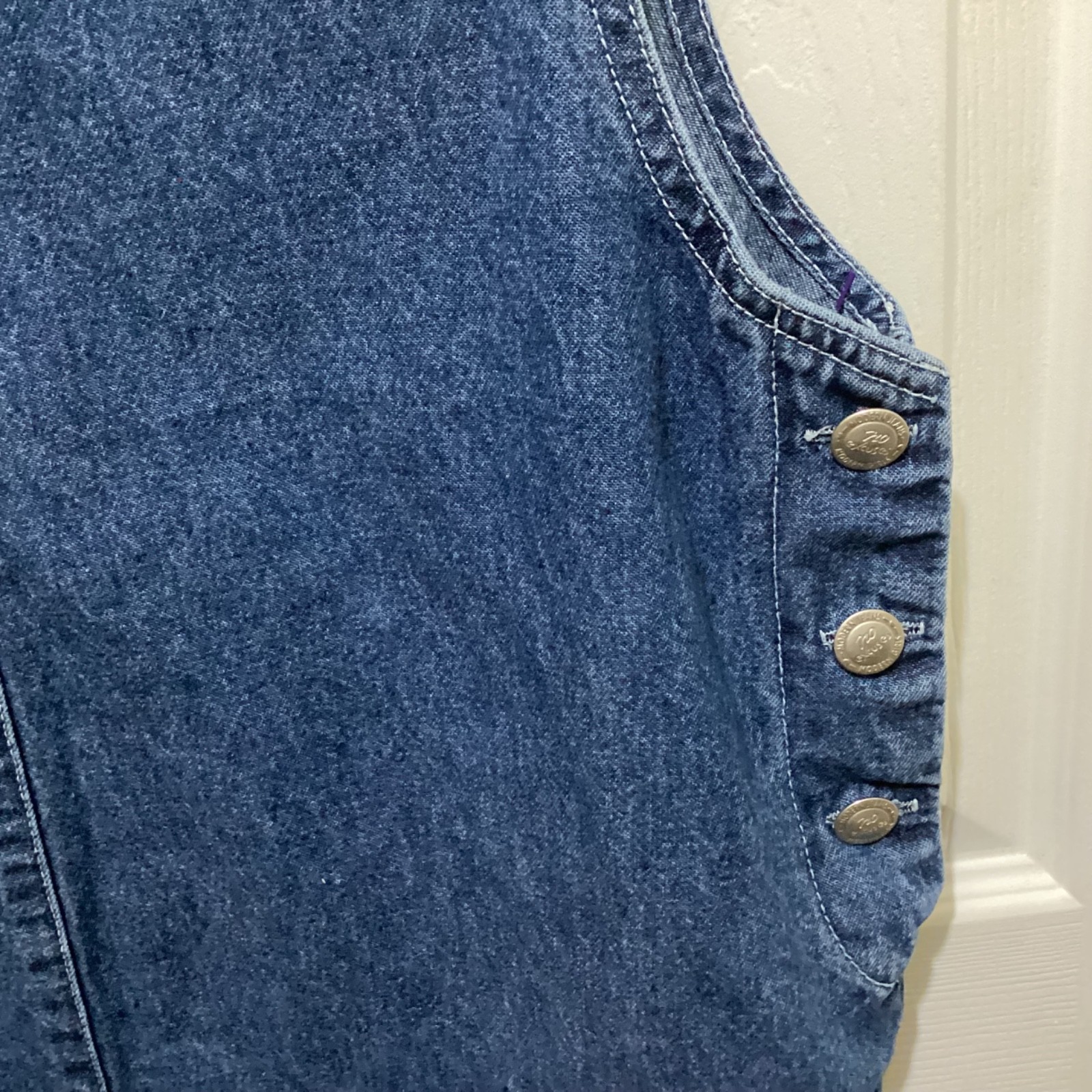 Vintage 90’s/Y2K New NO EXCUSES Denim dress ~Embroidered Pockets~M