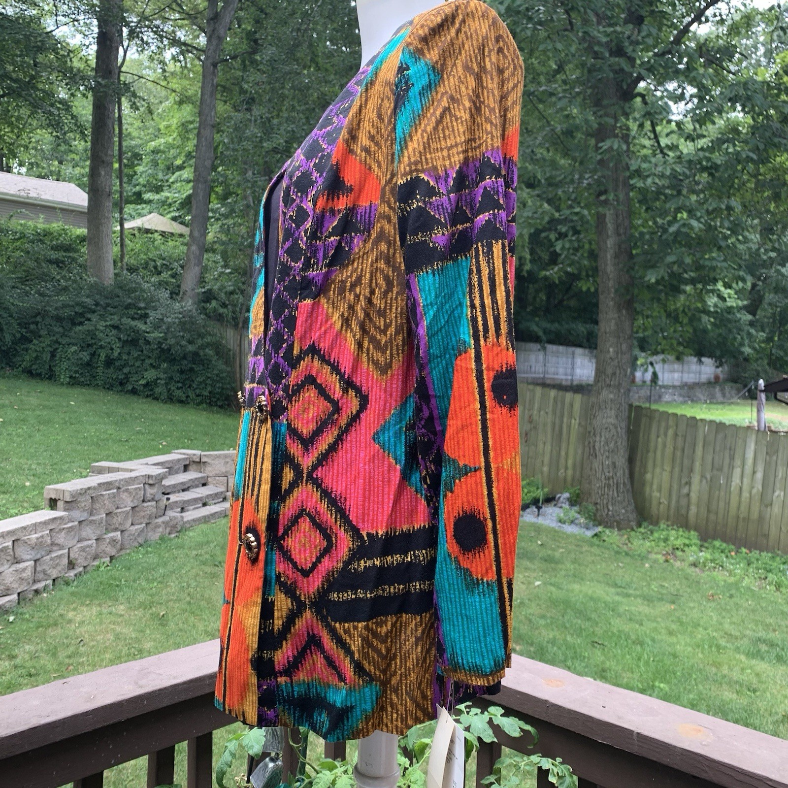 Vintage 90s Reina Art Wear Sears Blazer Top Deadstock New Shoulder Pads L Large