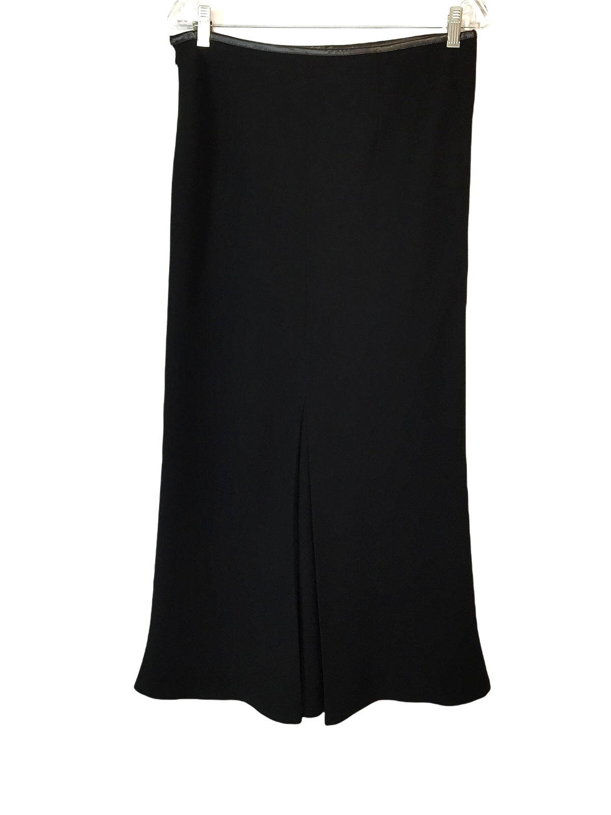 Italian Vintage 90s Black Maxi Skirt 46 Luisa Spagnoli Plisse Pleat Lined Long