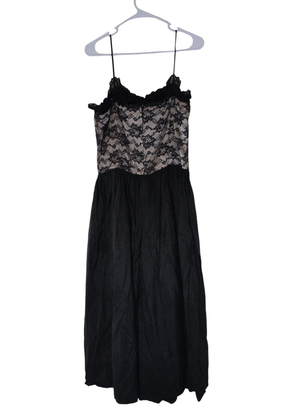 Alicia Dress Women’s 10-12 Black/Champagne Vintage 1980s Prom Whimseygoth Gloves