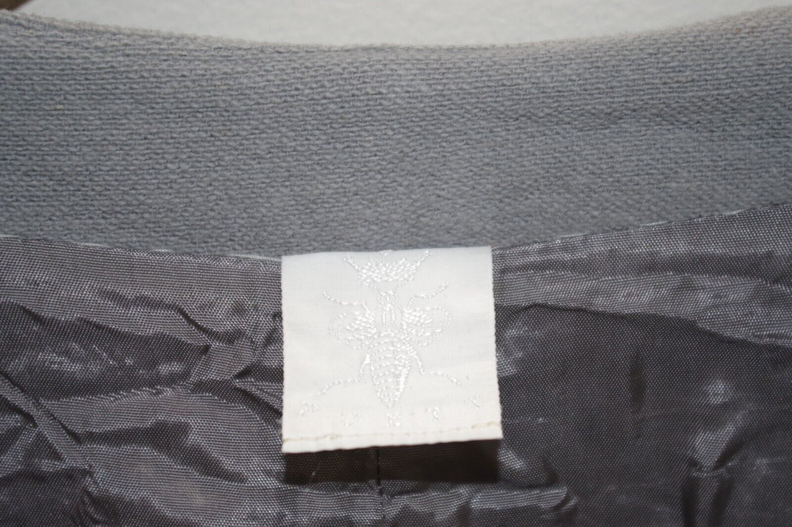 218 – J MORGAN PUETT vintage Long COAT DRESS Gray Wool Gauze SM Snaps Bee Label