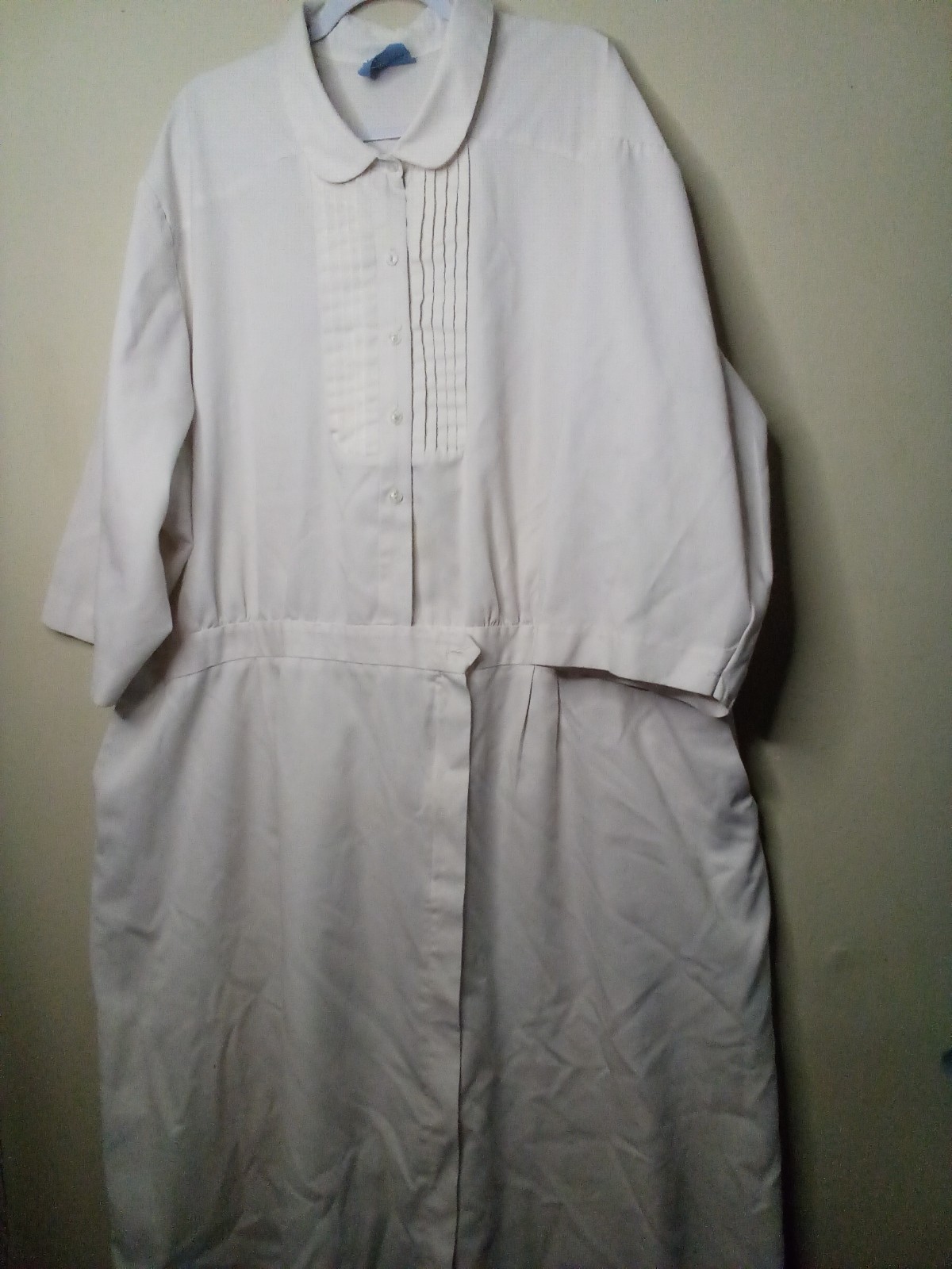 White Swan Vintage Nurse Uniform Dress Women 56 36W Short Sleeve White