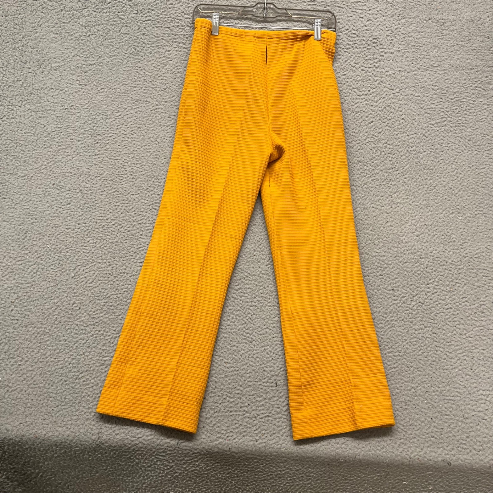 60’s Leisure Pant Set Womens S Marigold Yellow Textured Dacron Polyester 70’s
