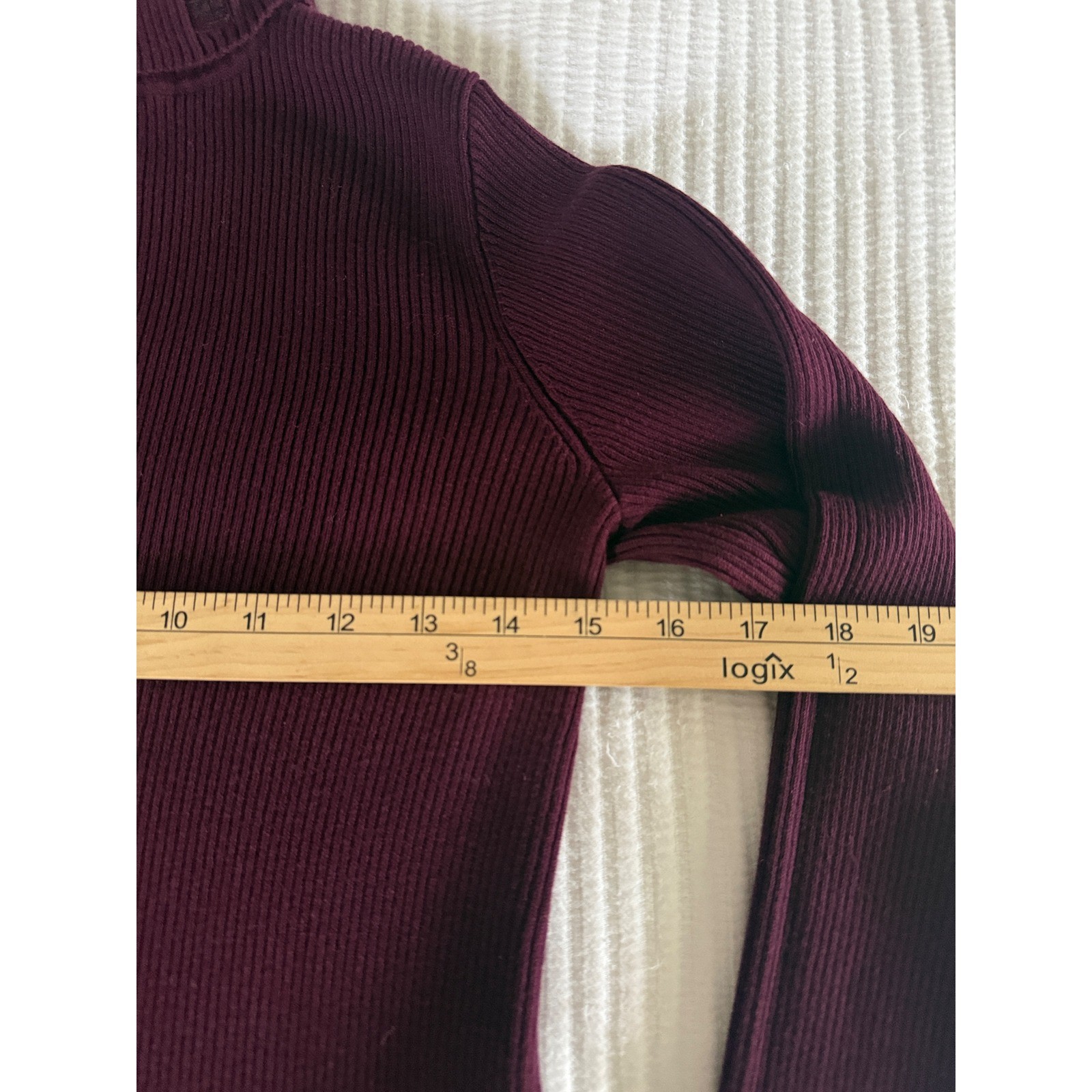 Vtg Lauren Ralph Lauren Sweater M Wine Ribbed Cotton Turtleneck Classic Preppy