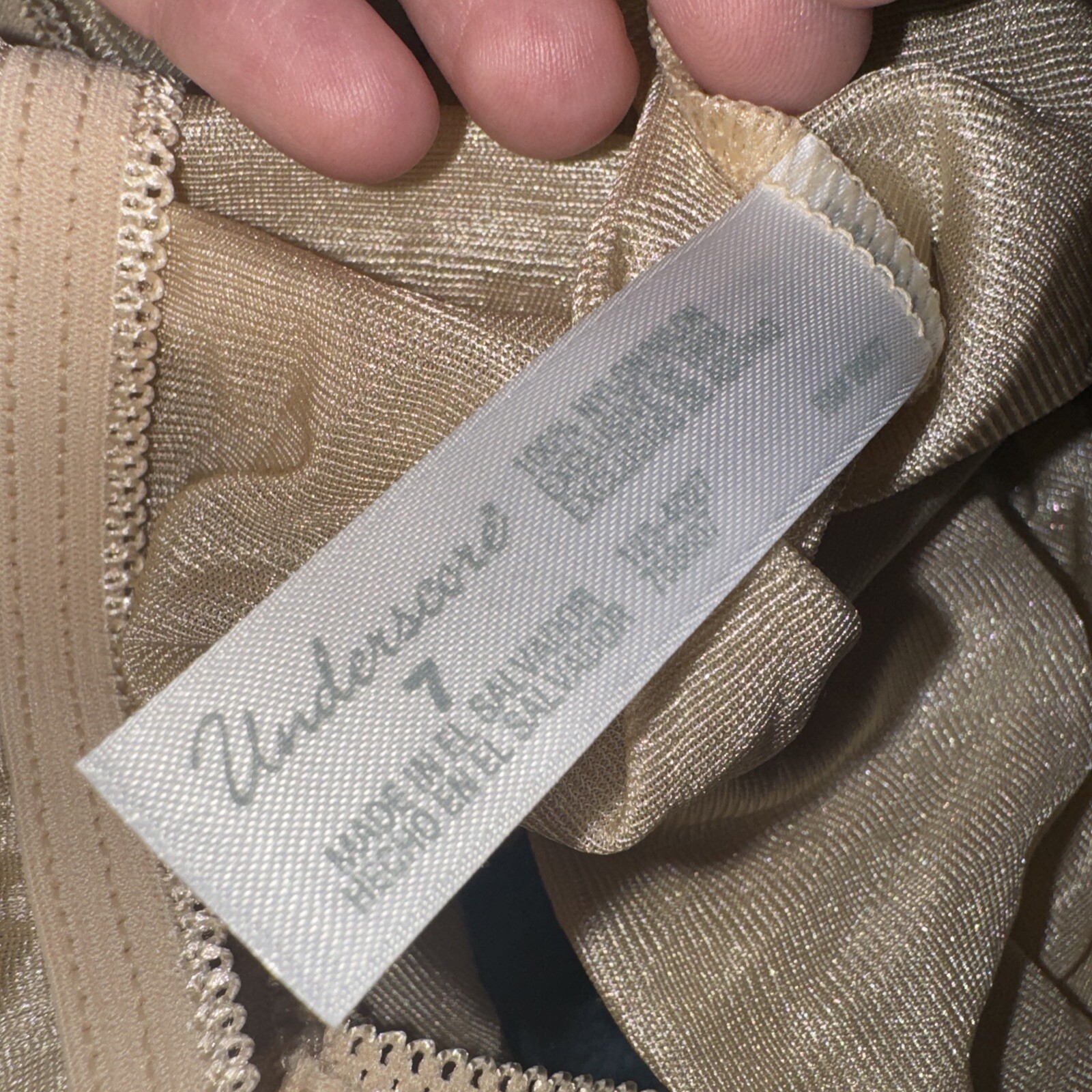 Vintage Underscore Satiny Nylon Panties Size 7 Granny Shimmery Ivory NWOT