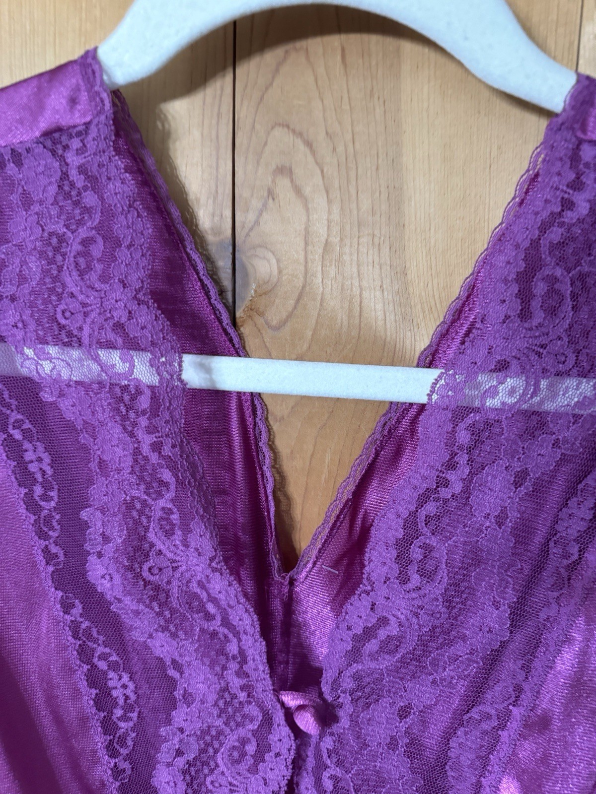 VTG 70s Teddy bodysuit Lingerie SZ P GRAPE PURPLE Lace Texsheen Women’s XS-S