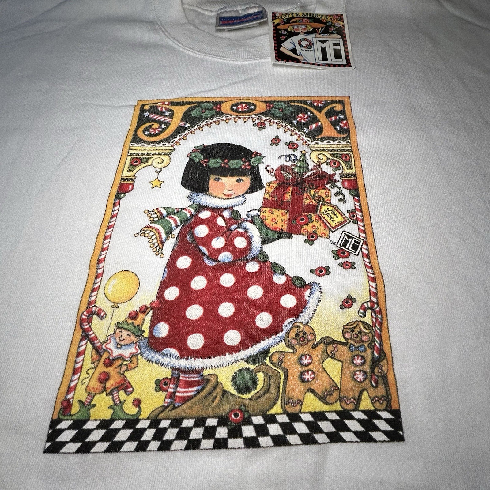 Vintage RARE NWT Mary Engelbreit Christmas Sweatshirt Sz Large See Description