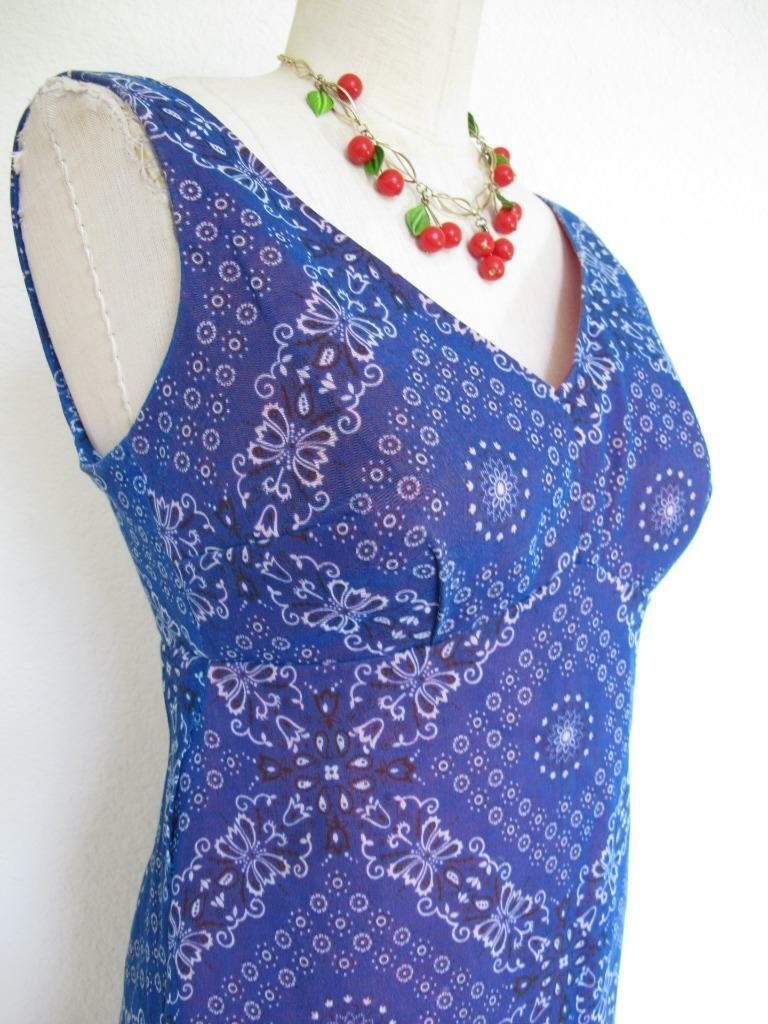 Vintage 70s Scooter Mini Skort Bra Dress S Bandana Print Red Wht Blue Hanky Hem
