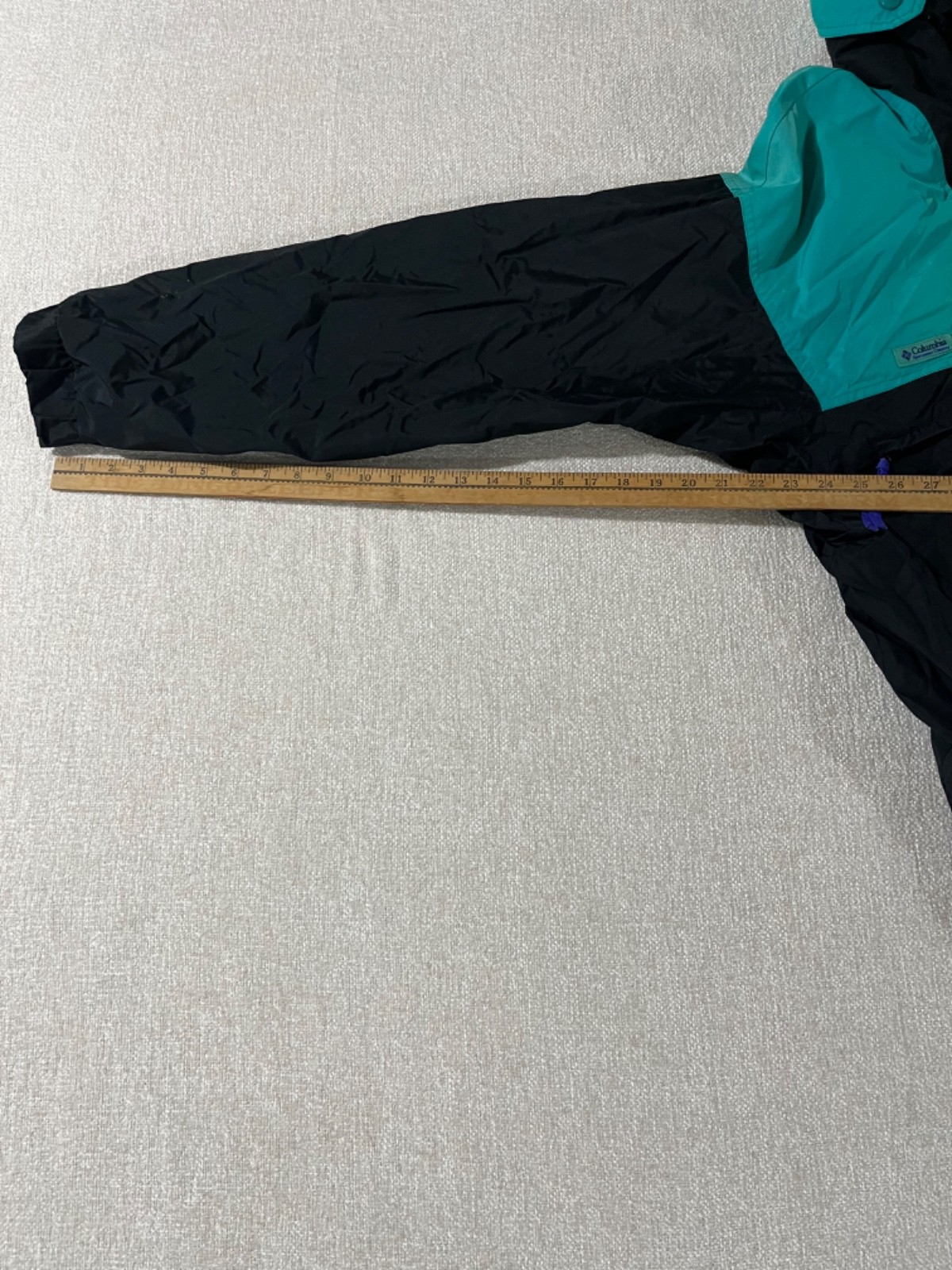 Vtg 90s Columbia Size L Ski Jacket Vamoose Bright Colorblock Teal Black Purple
