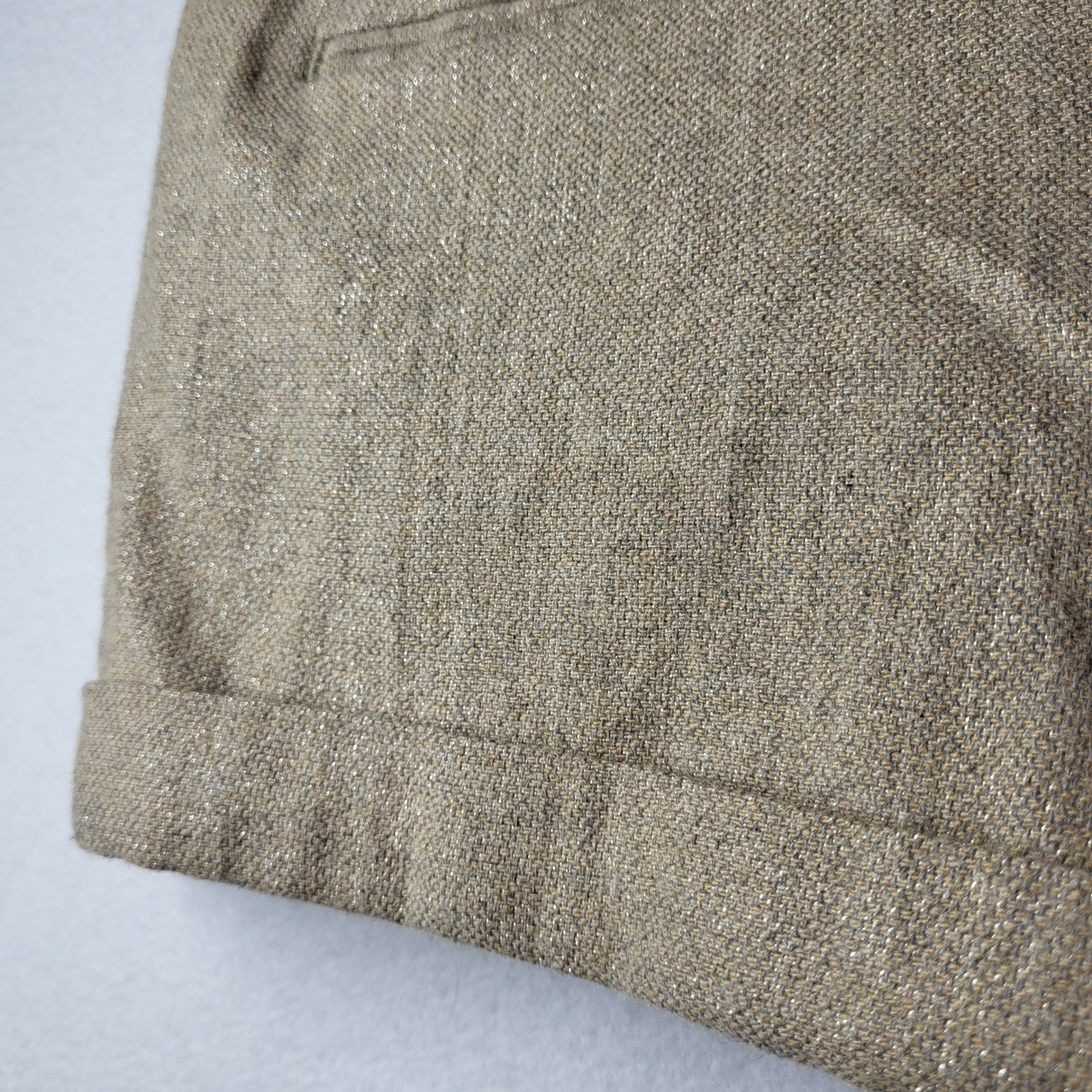 Low Rise Micro Metallic Tan Tweed Shorts Y2K 2010s Indie Sleaze Office Siren 6