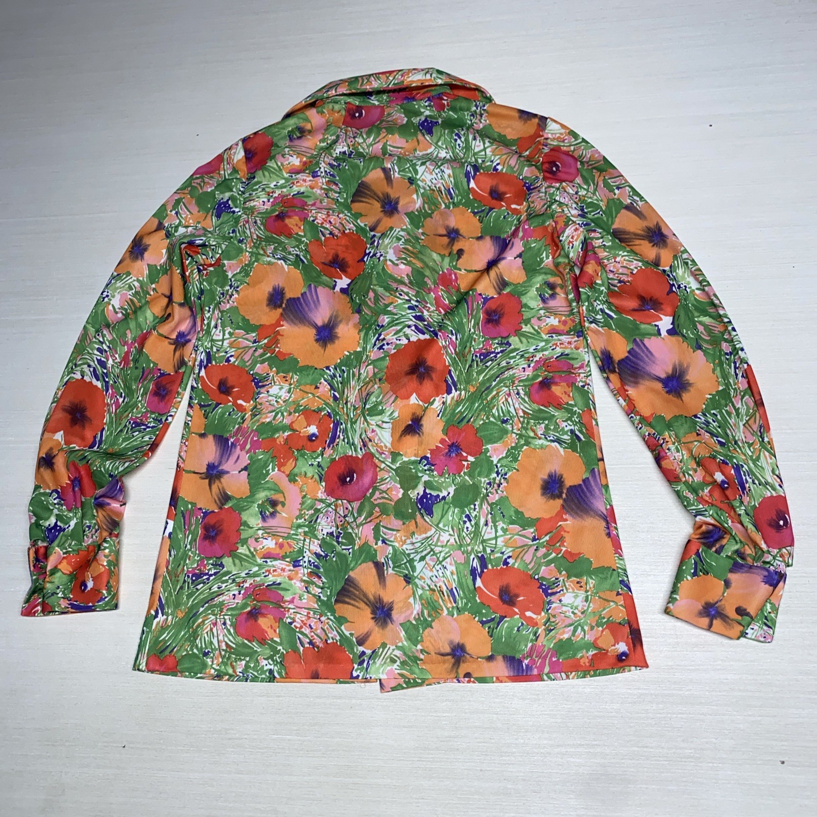 70s Psychedelic Flower Dagger/Butterfly Collar No Brand Women’s Small Orange/red