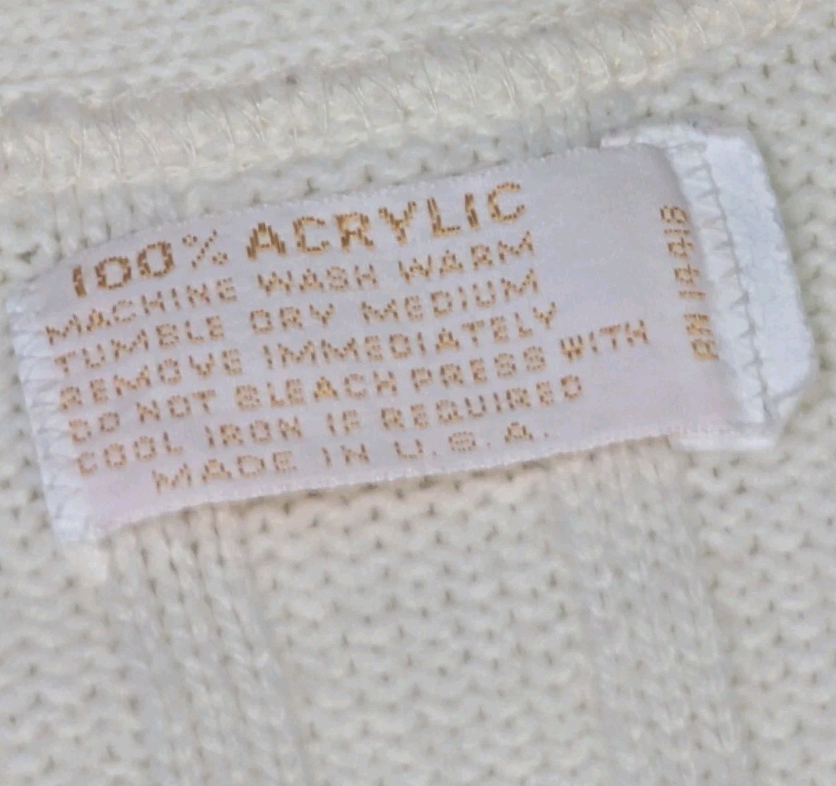 Women’s Vintage Ivory Mother Of Pearl Button Up Knitted Cardigan Sweater Sz XL