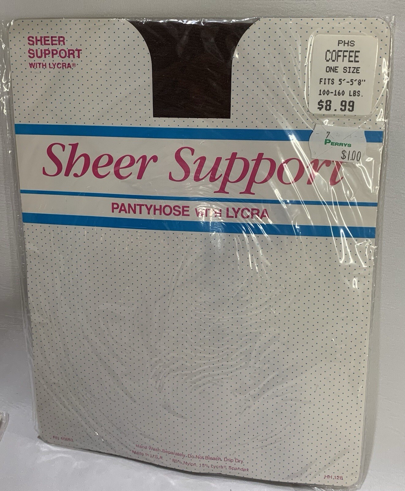 Vtg Sheer Support Pantyhose Black/Off Black/Coffee 3 Pkgs Lycra/Nylon One Sz