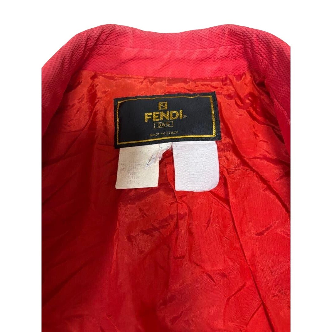 Vintage Fendi 365 Red Textured Piqué Blazer and Skirt Suit Set Size IT 38