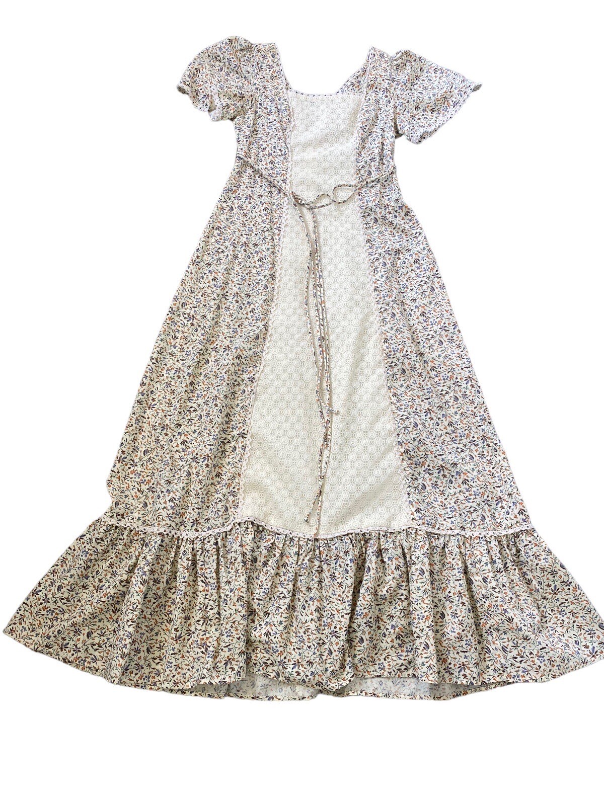 Vintage Candi Jones California Prairie Cottagecore Coquette Maxi Dress 70s XS-S