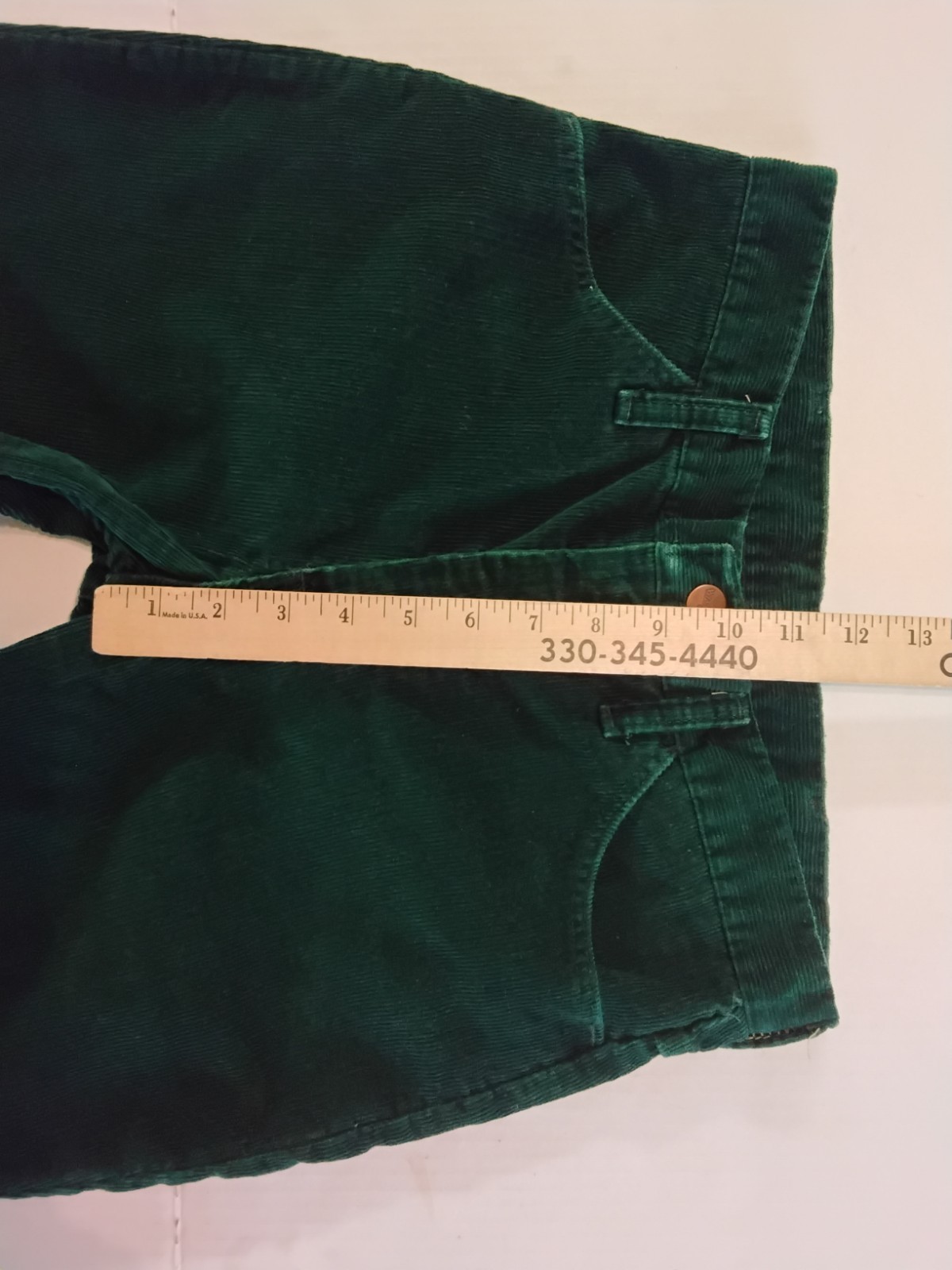 VTG 70s Wrangler Green Corduroy Bell Bottom Jeans Women’s 28×28 Hippie Boho