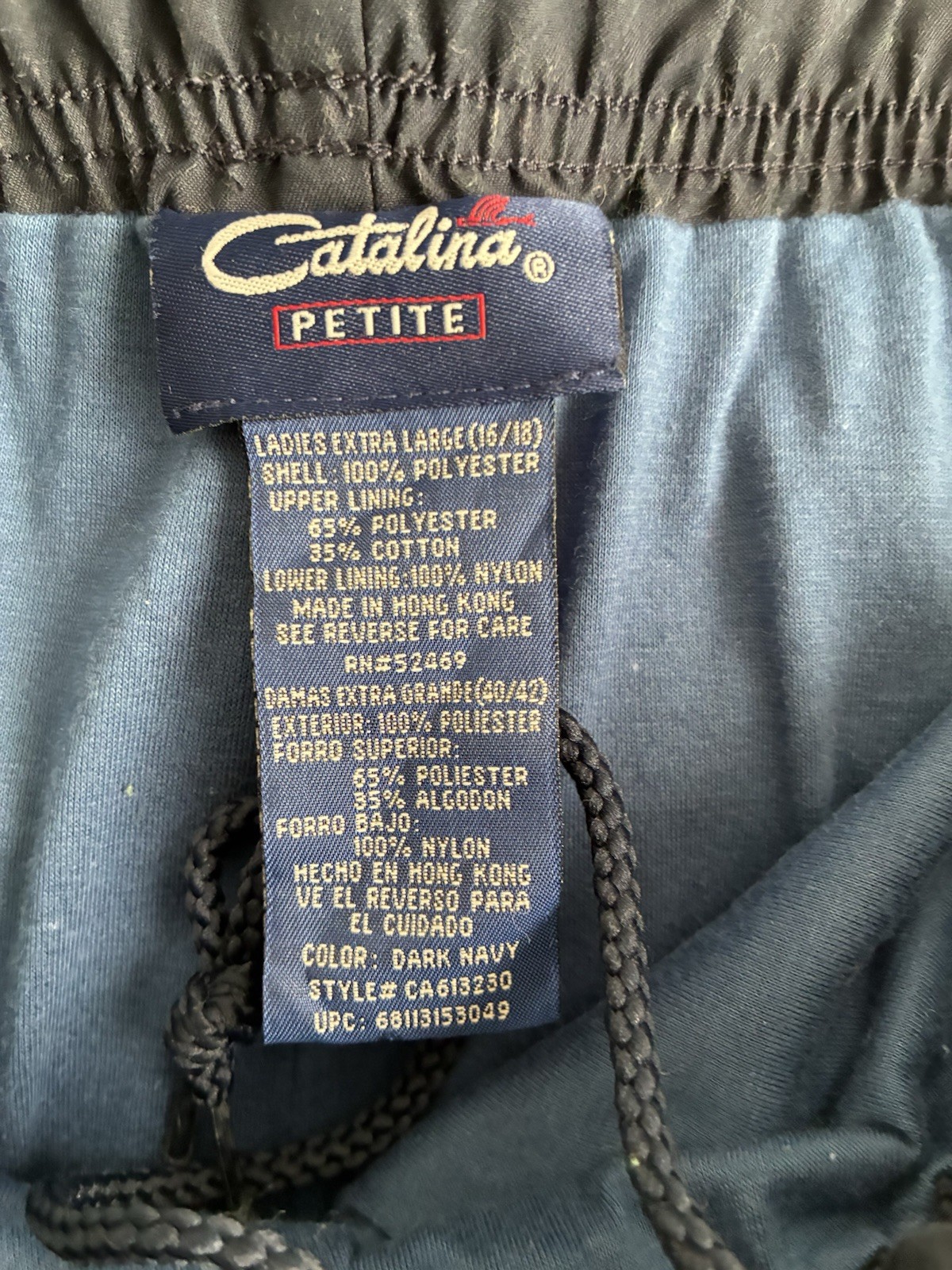 Catalina Womens Running Jogging Track Suit Blue Nylon Full Zip Xtra Large Petite