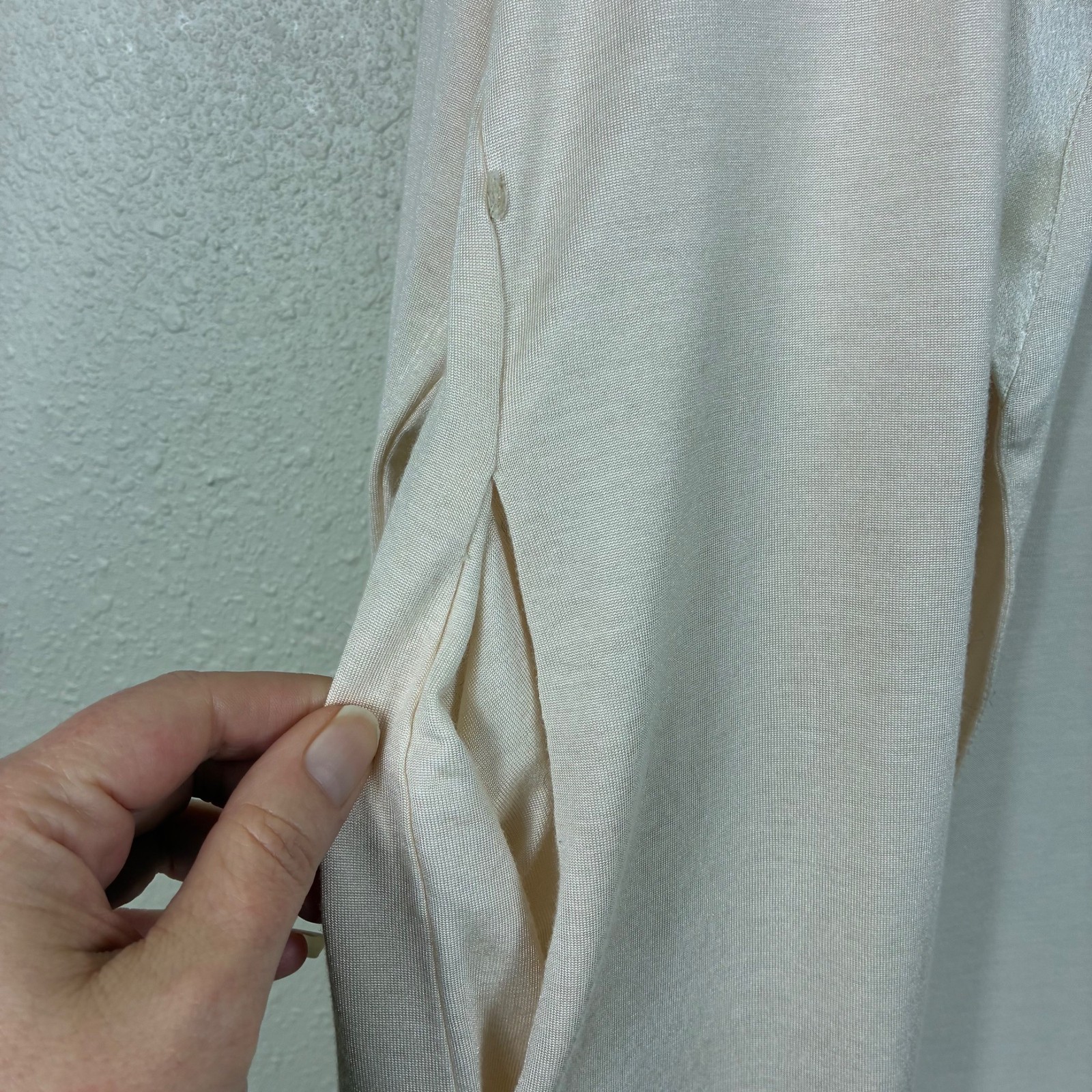 VTG 80/90s Valentino Intimo Satin Trim Robe Small Ivory Quiet Luxury Loungewear