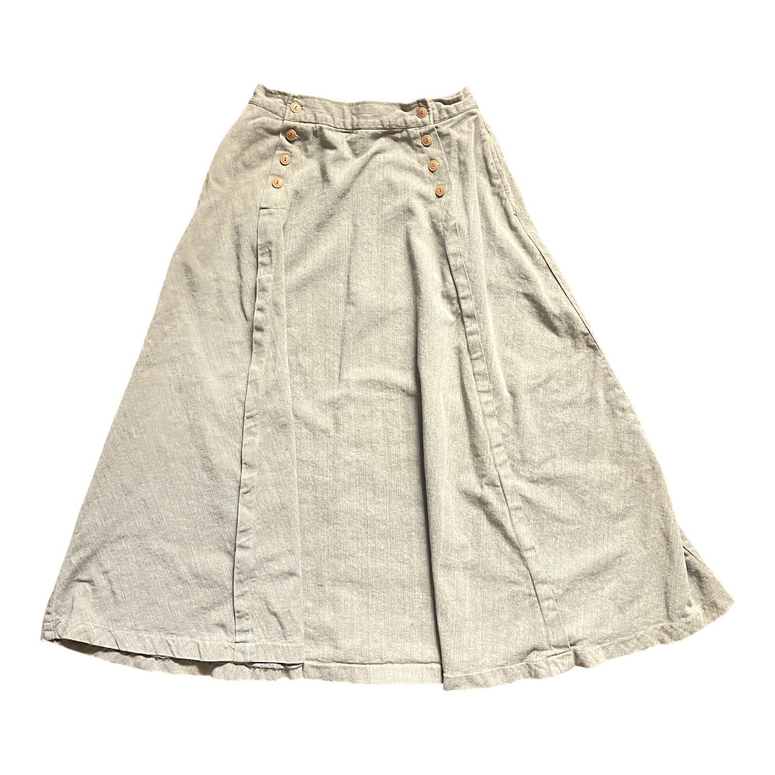 Vintage 1980s Ralph Lauren Country Cotton Skirt Made In USA Mushroom Brown