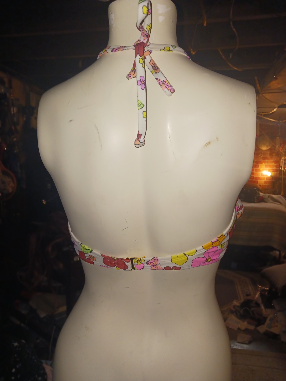 California Waves Handkerchief Bikini Top Juniors Large Floral Print Swimsuit Top