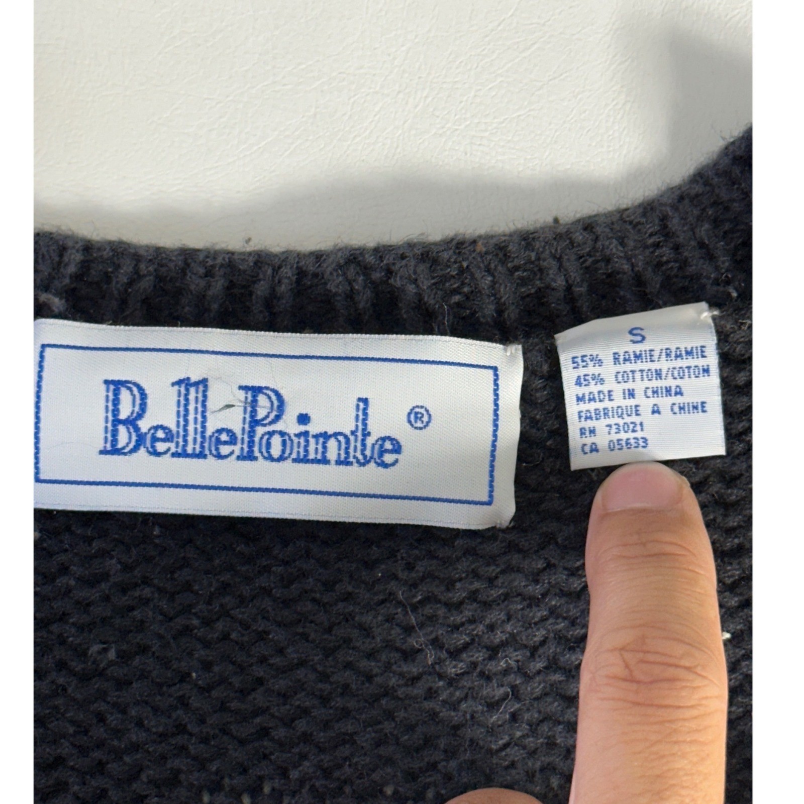 BellePointe Vintage Safari Animal Intarsia Chunky Knit Cardigan Sweater Black S