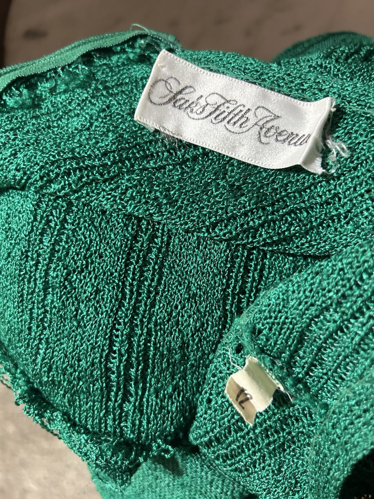 Saks Fifth Ave Vintage Green Knit Dress