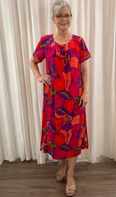 Vintage Pomare Tahiti Hawaii Dayglo Maxi Dress Barkcloth Mod Psychedelic No Size