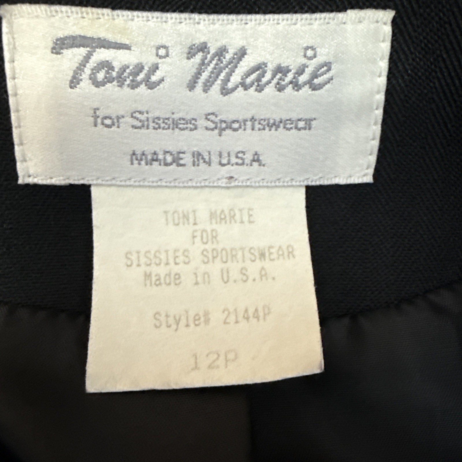 Vintage Toni Marie Black Blazer Women’s 12P Petite Lined Shoulder Pads NWOT