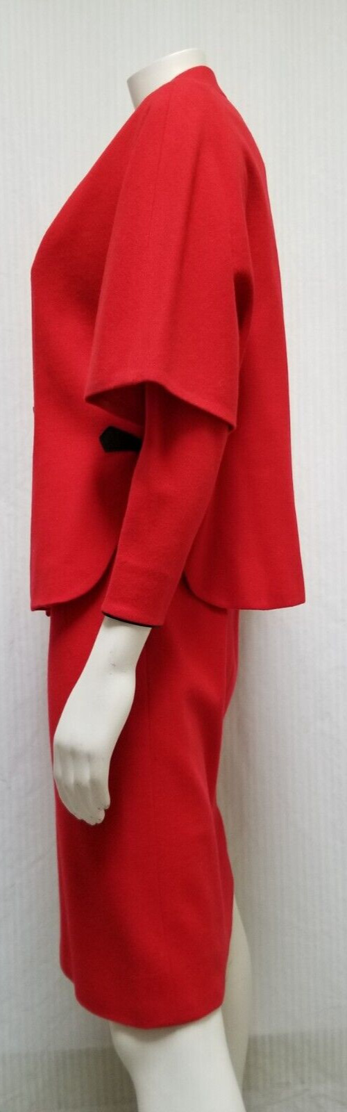 Vintage 2 Piece MINX MODES Red Dress & Cape Poncho – Size M – EUC