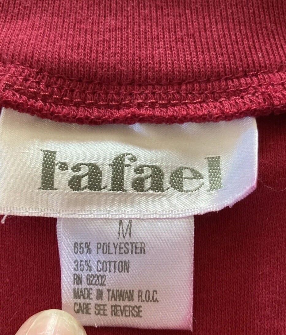 VTG Rafael Woman’s Sz M Red Button Up Cardigan 3/4 Sleeve