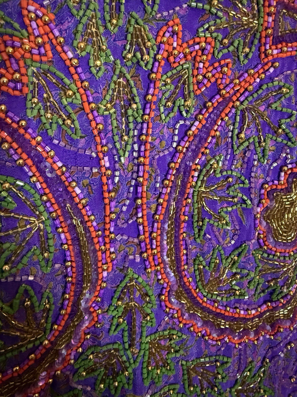 Jasdee Vintage Jacket Hand Work Beaded & Hand Print On Silk