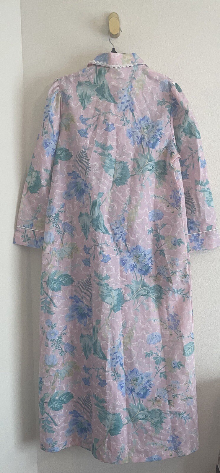 Vintage Vtg Appel Housecoat Nightgown Zip Front Floral Womens L Large New Nwt