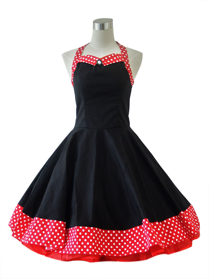 Classical Retro Rockabilly Vintage Dress 40s 50s 60s Party Dancing Dresses Red