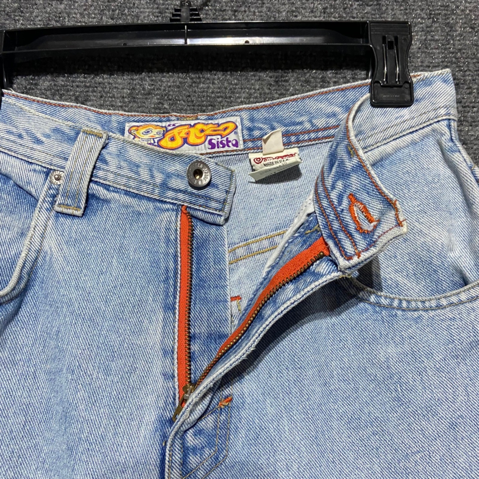Vintage JNCO Sista Girlie Stuff Wide Leg Jeans Light Wash 90s Skater Size 7 USA