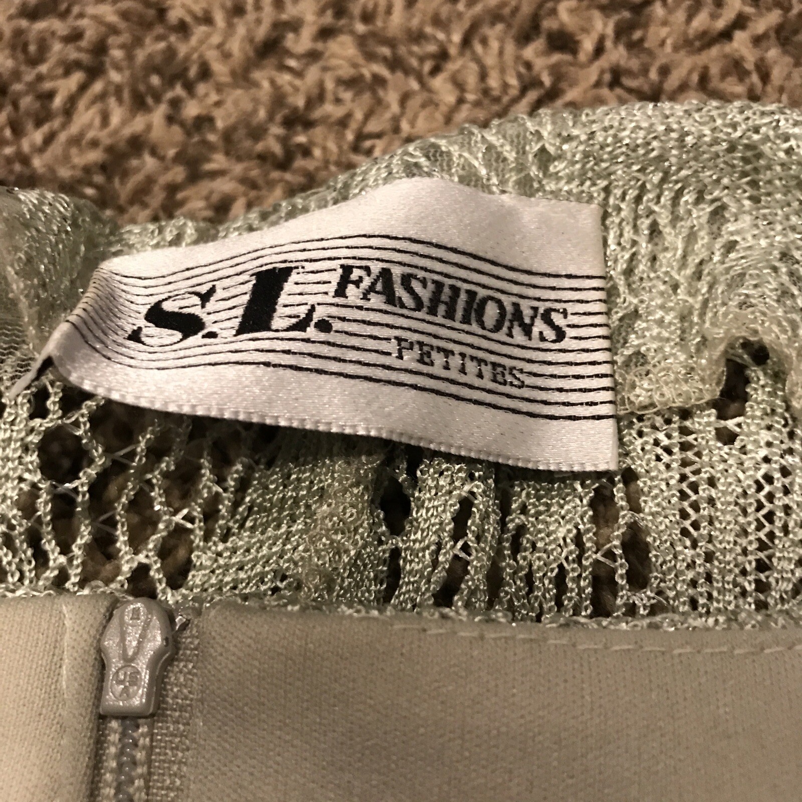 SL Fashions Vtg Women’s Green Dress Lace Formal Elegant Glamorous W/ Jacket A37